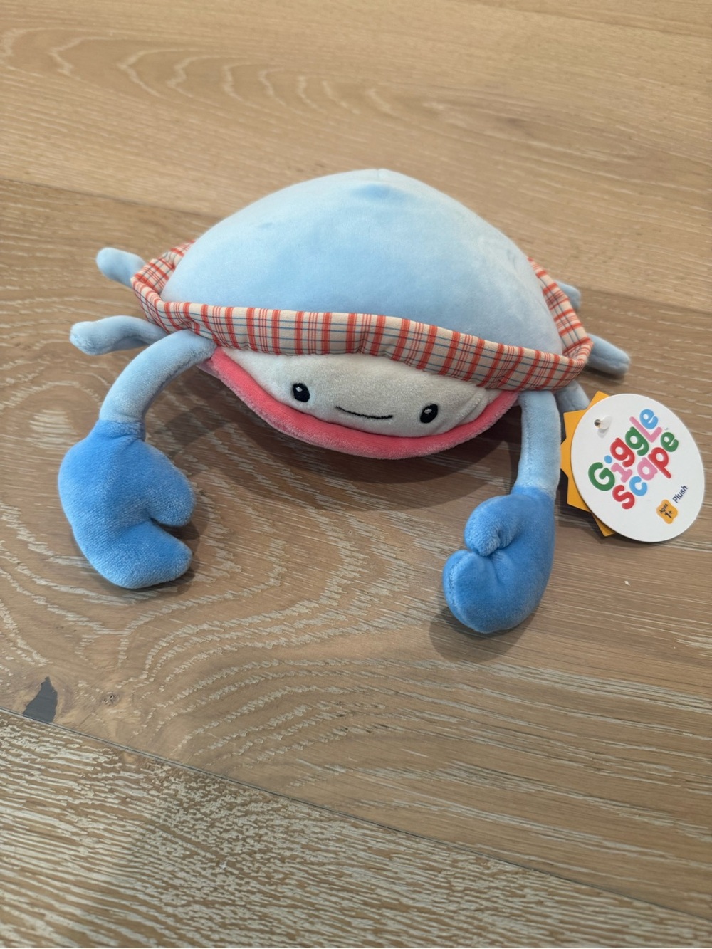 NWT Giggleacape Blue Plush Crab Toy - Soft Kids Stuffed Animal